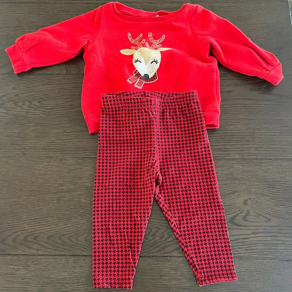 Baby Reindeer Sweater & Pants Outfit (9M)